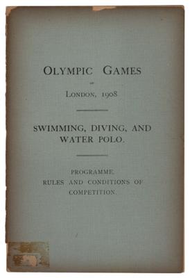 Lot #4253 London 1908 Olympics Swimming Rules and Conditions Program - Image 1