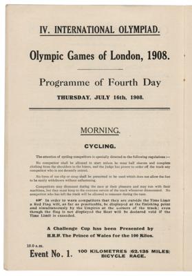 Lot #4231 London 1908 Olympics Daily Program - Image 3