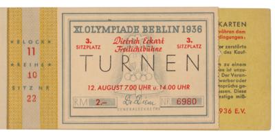 Lot #4239 Berlin 1936 Summer Olympics Ticket Booklet and Ticket Stub for Gymnastics Event - Image 1
