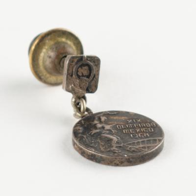 Lot #4062 Mexico City 1968 Summer Olympics Gymnastics Silver Winner's Medal Pin - Image 1