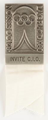 Lot #4143 Lake Placid 1980 IOC Session Badge - Image 1