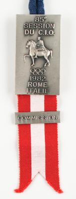Lot #4146 Rome 1982 IOC Session Badge - Image 1
