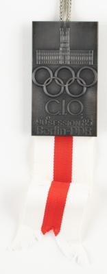 Lot #4151 Berlin 1985 IOC Session Badge - Image 1