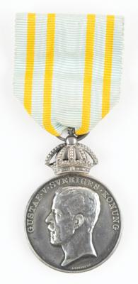 Lot #4207 Stockholm 1912 Olympics King Gustaf V Silver Merit Medal - Image 1