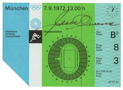 Lot #4321 Jesse Owens Signed Munich 1972 Summer