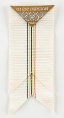 Lot #4131 62nd IOC Session in Tokyo, 1964. IOC Member's Badge for James Worrall - Image 1