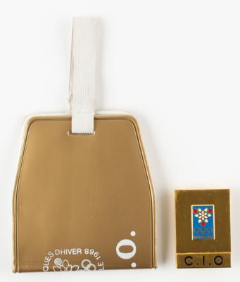 Lot #4179 Grenoble 1968 Winter Olympics IOC Badge and Arm Band - Image 1