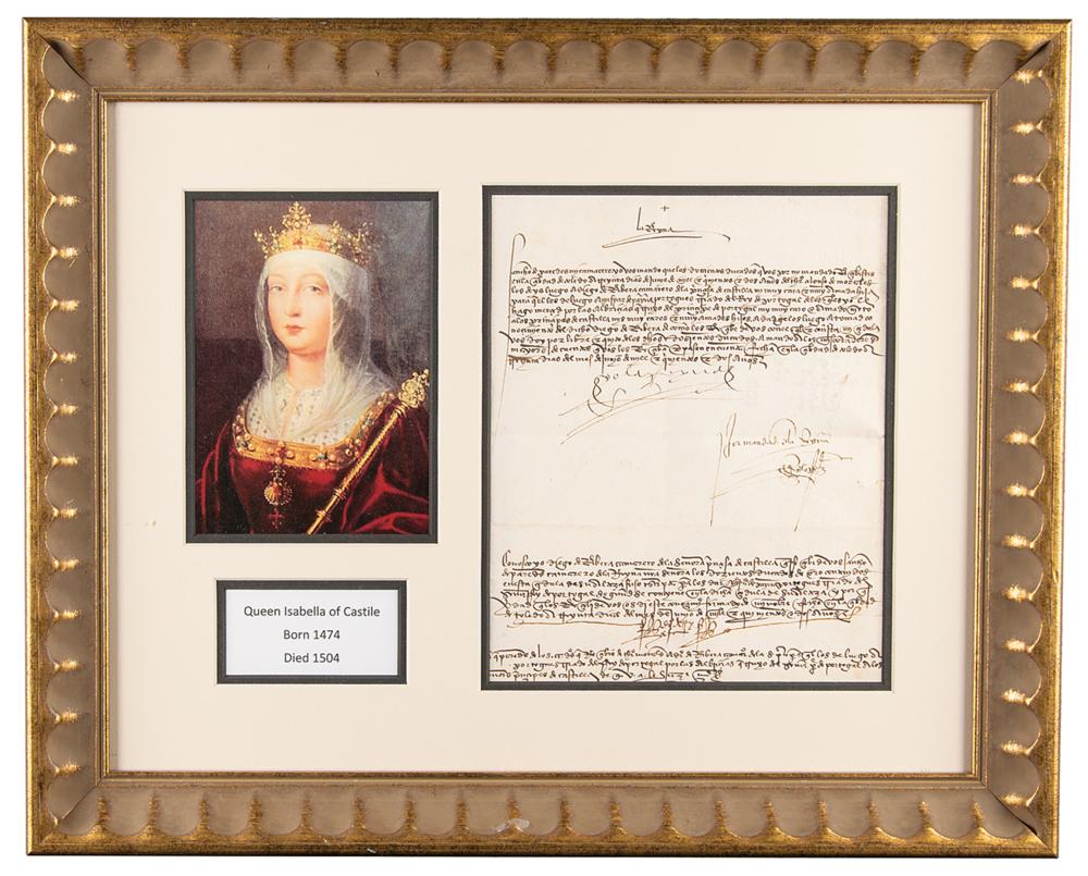 Queen Isabella I Document Signed, image size:1000x805