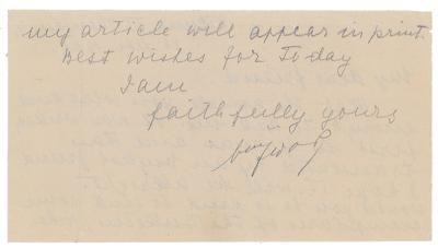 Lot #493 Franz von Bayros Letter Signed - Image 1