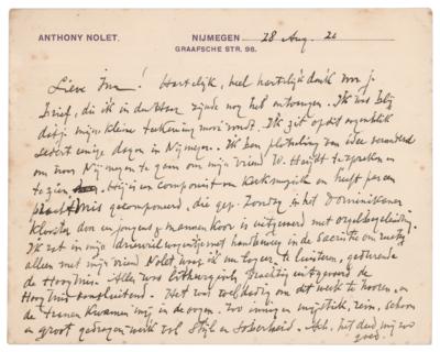 Lot #506 Jan Toorop Autograph Letter Signed - Image 1