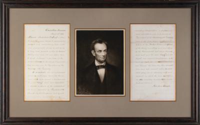 Lot #11 Abraham Lincoln: Historically important document rebuilding the North-South economy in 1865: President Lincoln grants a permit to transport cotton across 