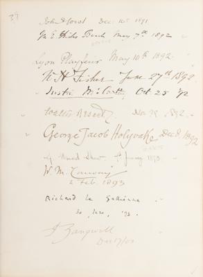 Lot #145 British Notables Signed Guest Book from W. & D. Downey: 19th-century guestbook from W. & D. Downey's studio, signed by hundreds including Caruso, Barnum, Hardy, and Shaw - Image 2