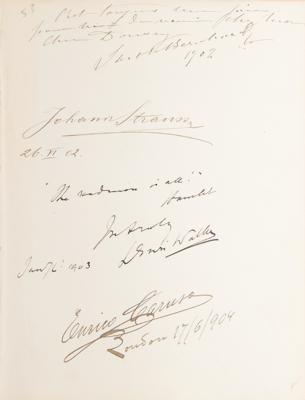 Lot #145 British Notables Signed Guest Book from W. & D. Downey: 19th-century guestbook from W. & D. Downey's studio, signed by hundreds including Caruso, Barnum, Hardy, and Shaw - Image 4