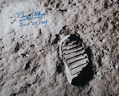 Lot #398 Buzz Aldrin Signed Oversized Photograph - Image 1