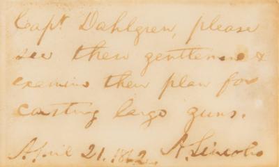 Lot #12 Abraham Lincoln: President Lincoln directs Capt. Dahlgren to examine a 
