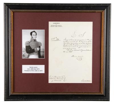 Lot #226 Benito Juarez Letter Signed