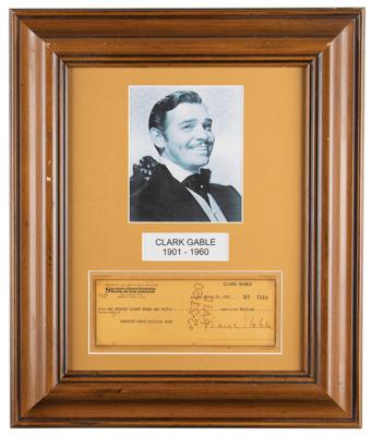 Lot #762 Clark Gable Signed Check - Image 1