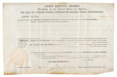 Lot #7 John Quincy Adams Document Signed as President - Image 1