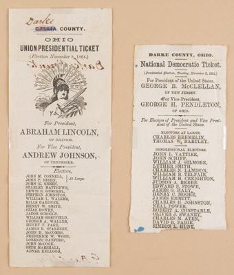 Lot #74 Abraham Lincoln and George B. McLellan 1864 Presidential Election Tickets - Image 2