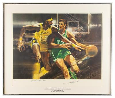 Lot #826 Wilt Chamberlain and John Havlicek Signed Print - Image 2