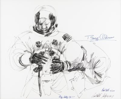Lot #400 Buzz Aldrin and Paul Calle Signed Lithograph - Image 1