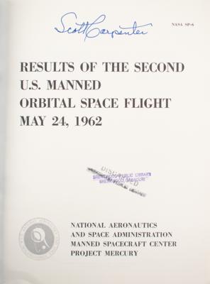 Lot #419 Scott Carpenter Signed Mercury-Atlas 7 Results Booklet - Image 2