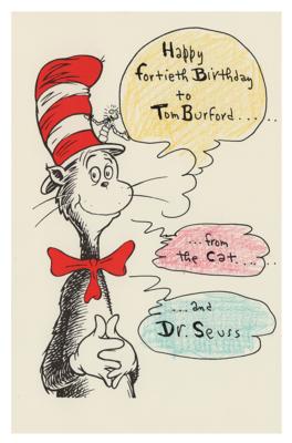 Lot #547 Dr. Seuss Signed Print with Sketch