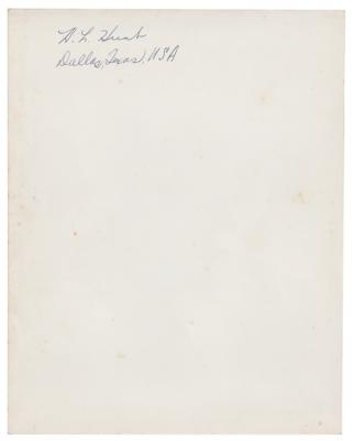 Lot #268 Oilmen: Armand Hammer and H. L. Hunt (2) Signed Photographs - Image 2