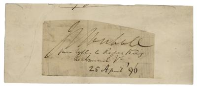 Lot #126 John Marshall Signature