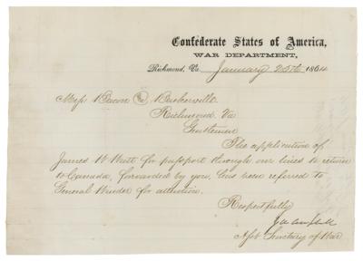 Lot #187 John Campbell Letter Signed