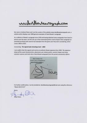 Lot #648 David Bowie Signed New Year's Card - Image 3