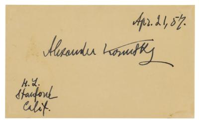 Lot #232 Alexander Kerensky Signature