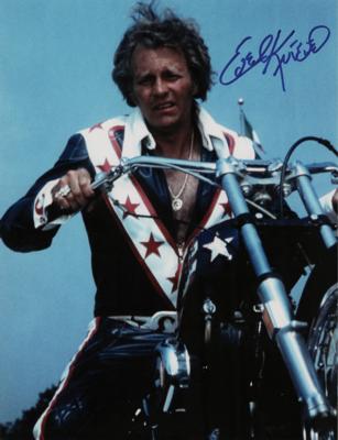 Lot #835 Evel Knievel Signed Oversized Photograph