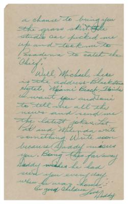 Lot #741 John Wayne: Wayne writes to his children while filming They Were Expendable?