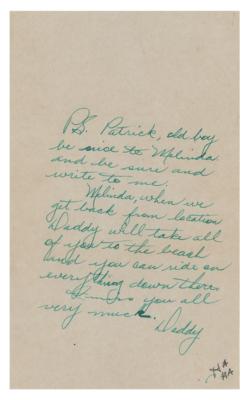 Lot #741 John Wayne: Wayne writes to his children while filming They Were Expendable?