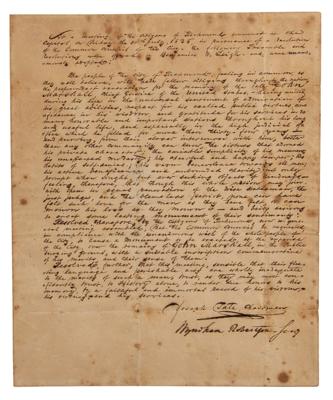 Lot #127 John Marshall Eulogy: Handwritten Manuscript by Joseph Tate - Image 1