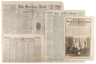 Lot #13 Lincoln Assassination (4) Newspapers: The