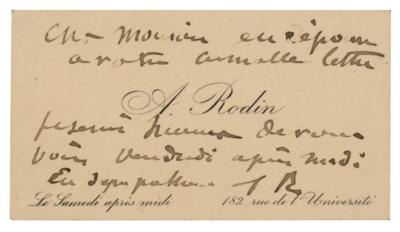 Lot #505 Auguste Rodin Autograph Note Signed - Image 1