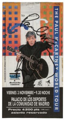 Lot #606 Beatles: Paul McCartney Signed 1989 Concert Ticket - Image 1