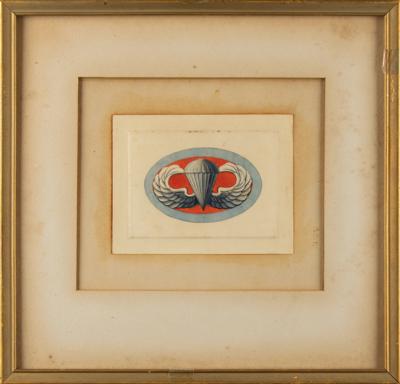 Lot #317 William P. Yarborough Original Signed Parachute Badge Designs - Image 2