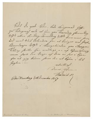 Lot #237 King Frederick VII of Denmark Autograph