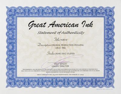 Lot #523 Popeye production drawing from a Popeye cartoon - Image 4