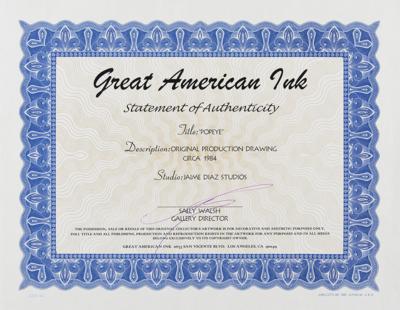 Lot #524 Popeye production drawing from a Popeye cartoon - Image 4