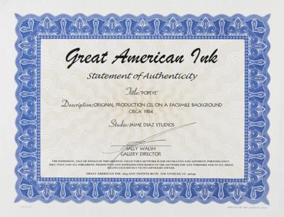 Lot #522 Popeye production cel from a Popeye cartoon - Image 3