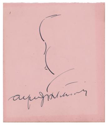 Lot #727 Alfred Hitchcock Original Signed Sketch