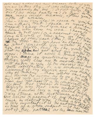 Lot #481 Pavel Tchelitchew: Rare and lengthy letter from Tchelitchew to his biographer, 
