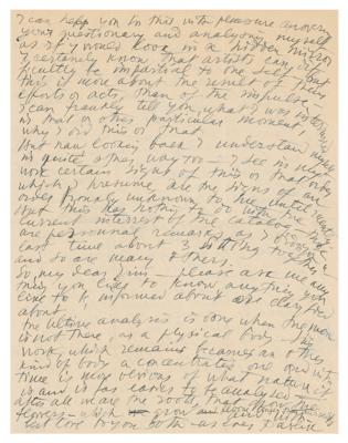 Lot #481 Pavel Tchelitchew: Rare and lengthy letter from Tchelitchew to his biographer, 