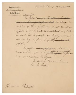 Lot #479 Pierre-Joseph Redoute: Rare Redoute-signed subscriber receipt for 