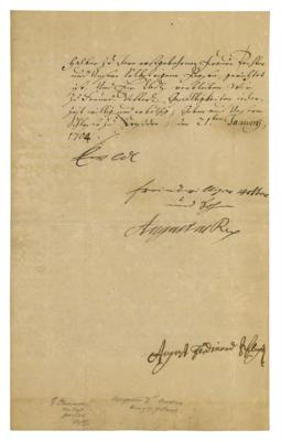 Lot #173 Augustus II the Strong Letter Signed - Image 3