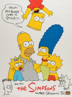Lot #515 Matt Groening Signed Poster with Original Bart and Lisa Simpson Sketches - Image 1